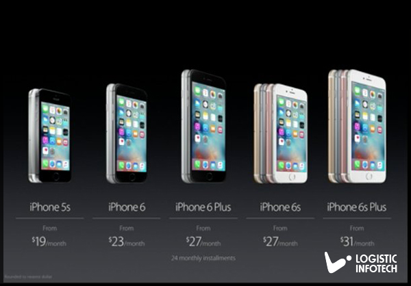 iPhone 6S and iPhone 6S Plus price list by Logistic Infotech
